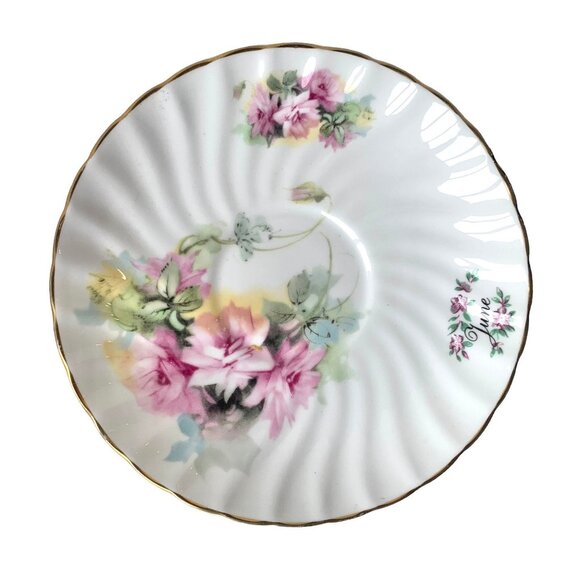 Royal Patrician Staffordshire England June Cup and saucer tea cup White with pin - Picture 3 of 10